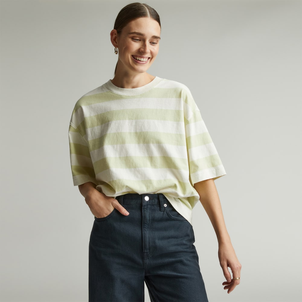 The Premium Weight Relaxed Tee | Seafoam Green / Canvas Tan