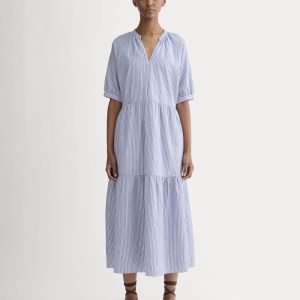 The Farmers Market Dress | Mazarine Blue / Optic White