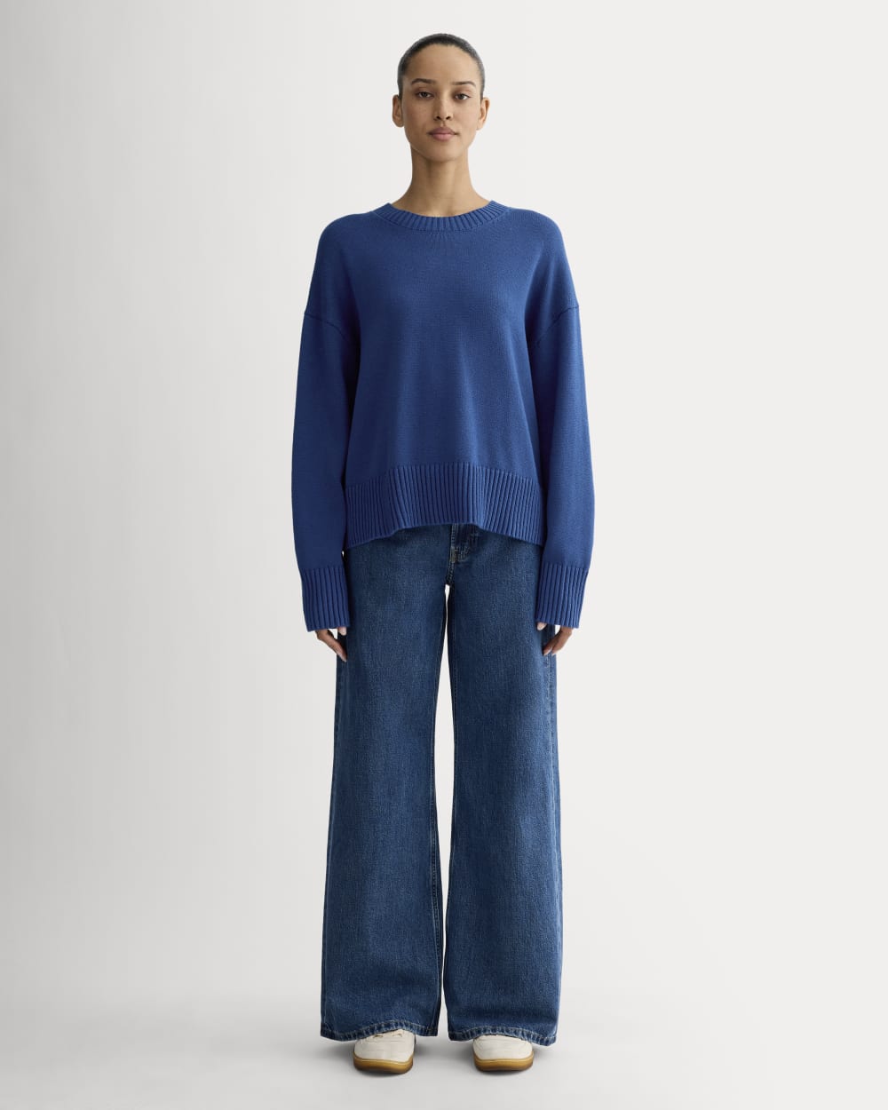 The Boxy Sweater in Everyday Cotton | Bright Cobalt - Image 3