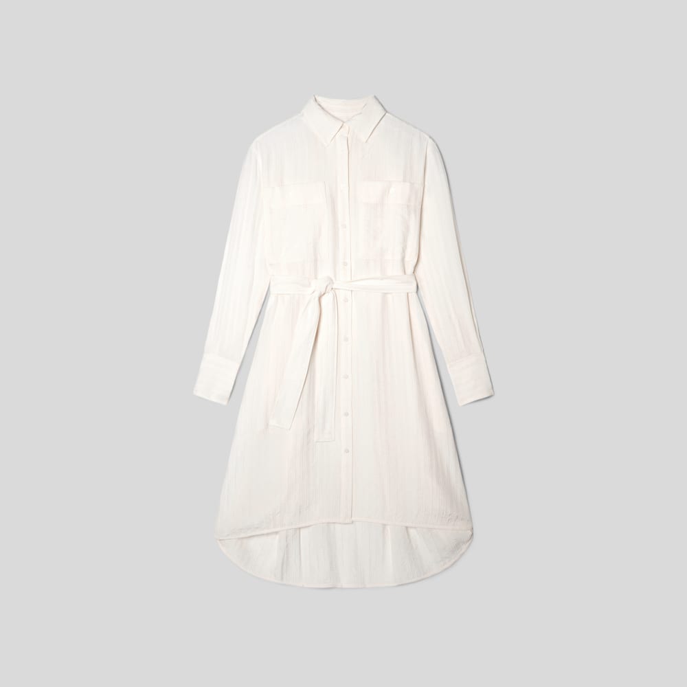 The City Stripe Draped Shirt Dress | Bone - Image 2
