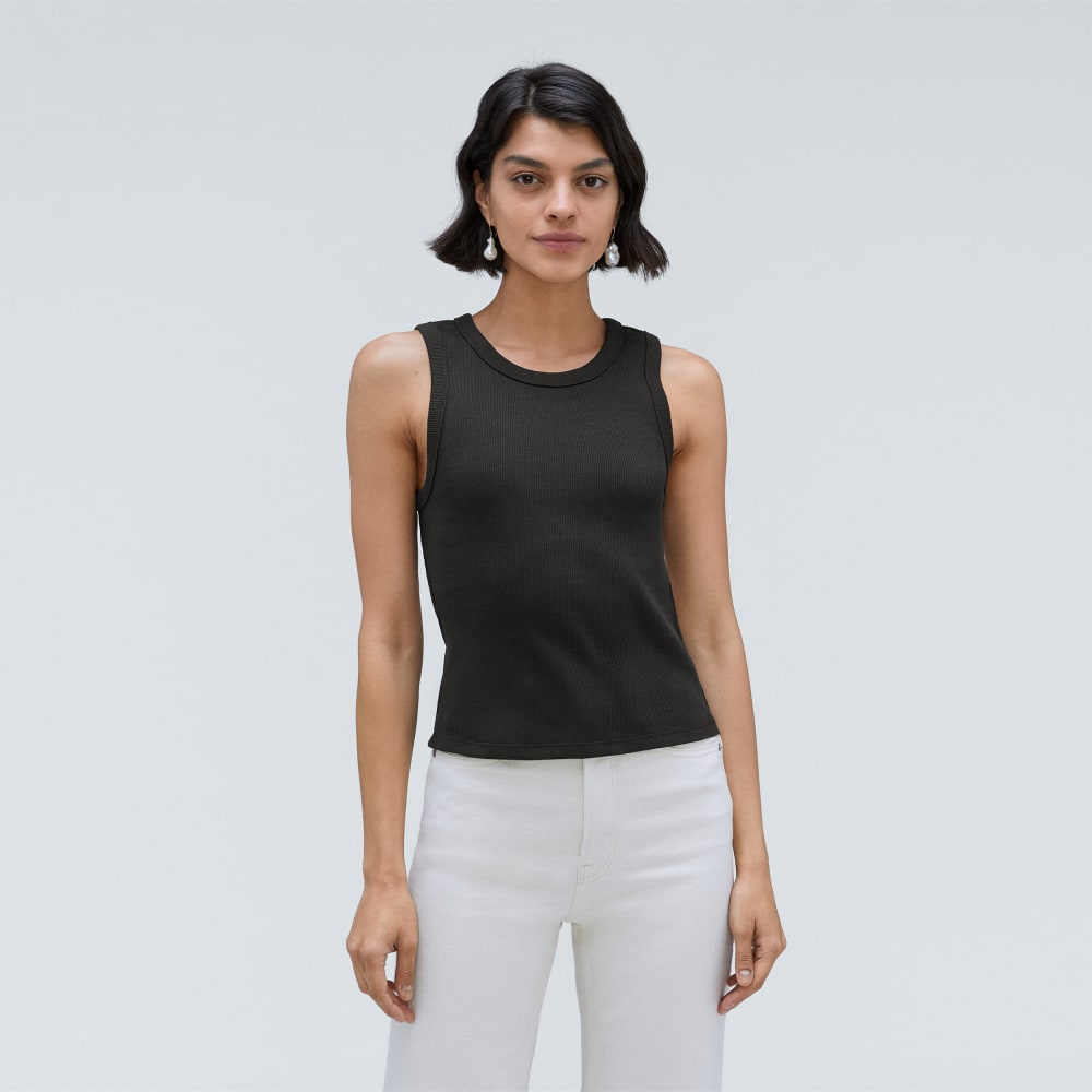 The Ribbed Cutout Tank | Black - Image 2