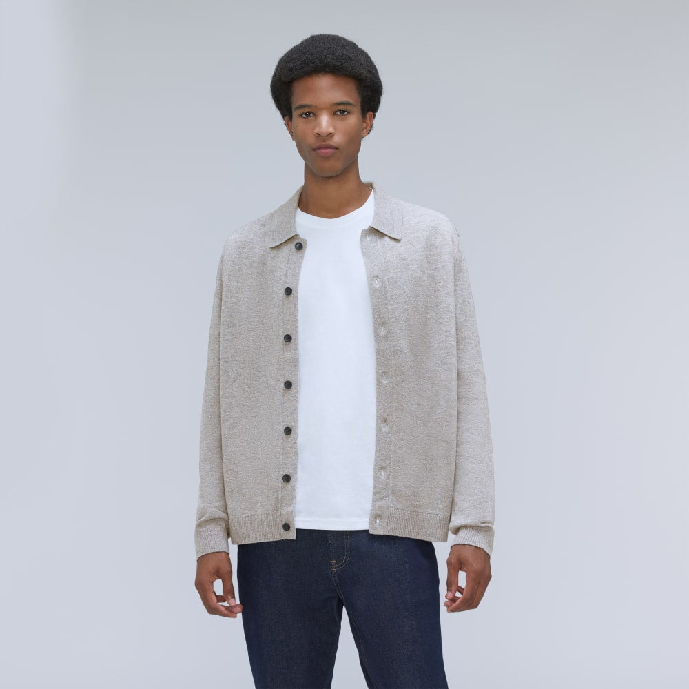 The Merino-Blend Sweater Polo | Heathered Grey