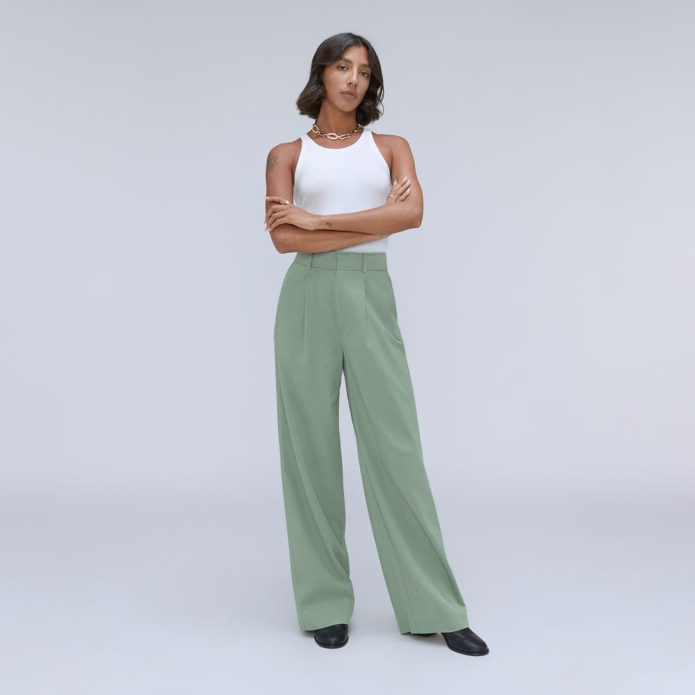 The Draper Pleated Pant in Buttersmooth | Lily Pad | 32 Inseam - Image 7