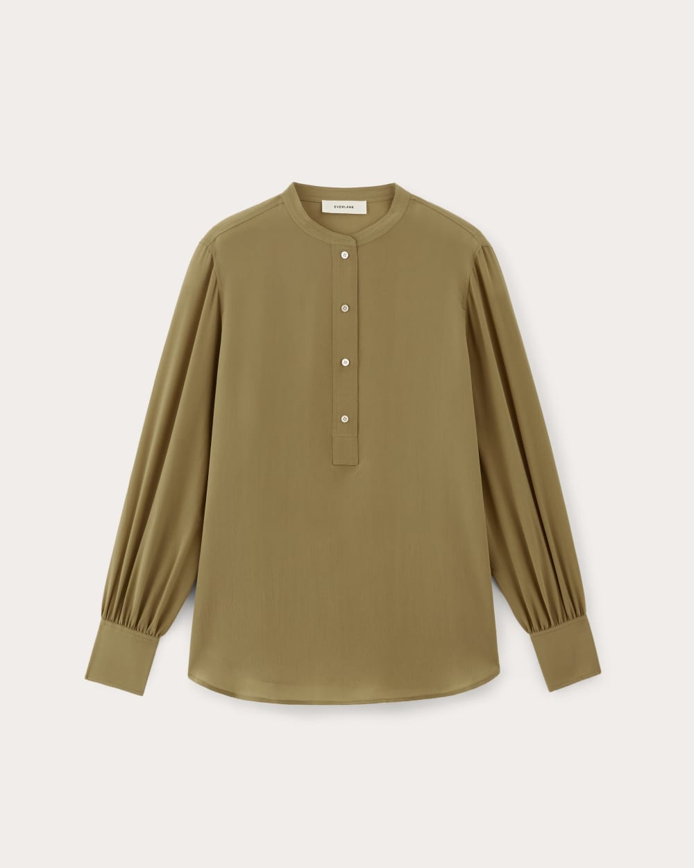 The Henley Shirt in Washable Silk | Fennel Seed - Image 2