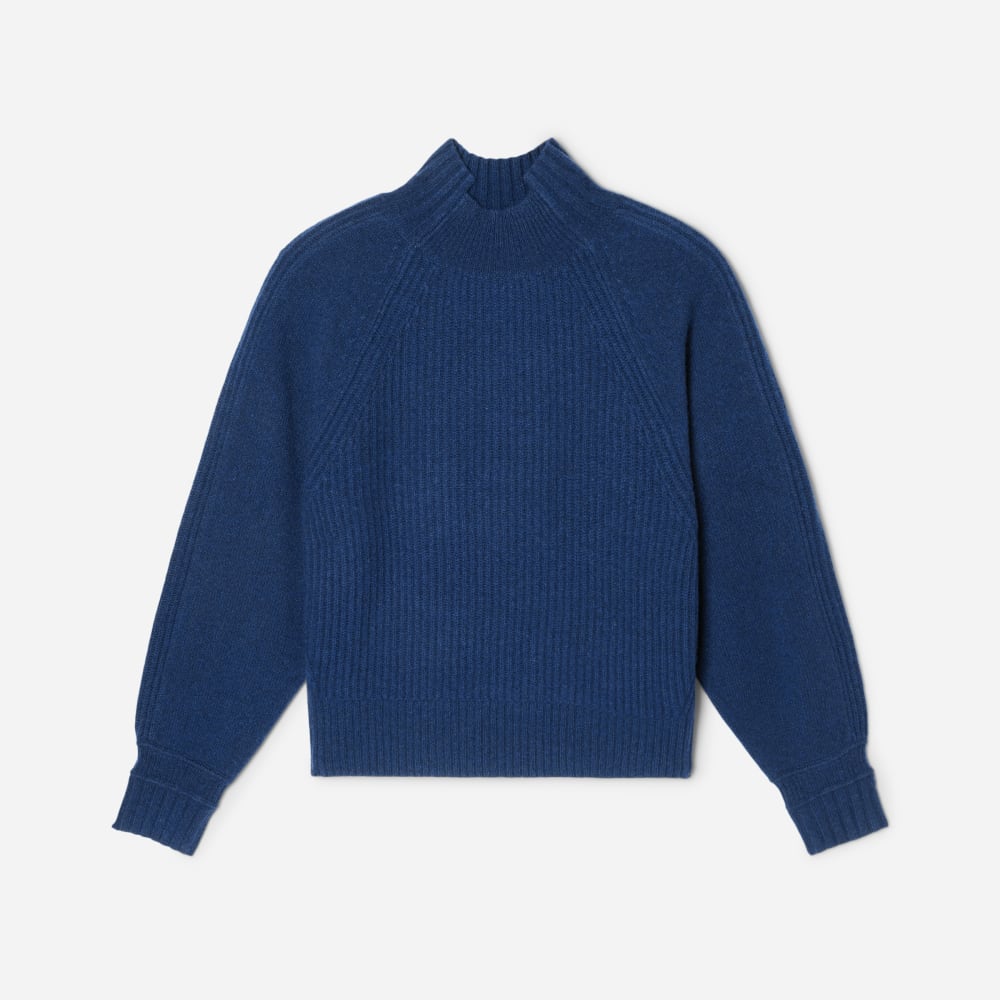The Cashmere Ribbed Turtleneck | Bright Navy - Image 2