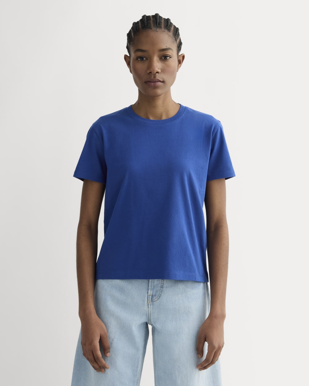 The Box-Cut Tee in Essential Cotton | Bright Cobalt | No Pocket