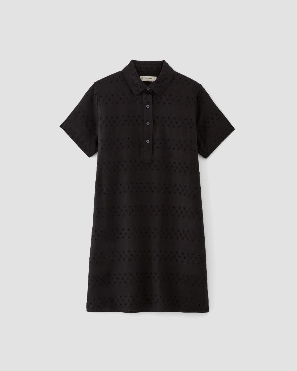 The Linen Eyelet Shirtdress | Black Eyelet - Image 2
