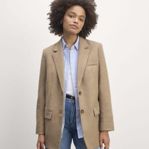 The Oversized Blazer in Wool | Beige Twill
