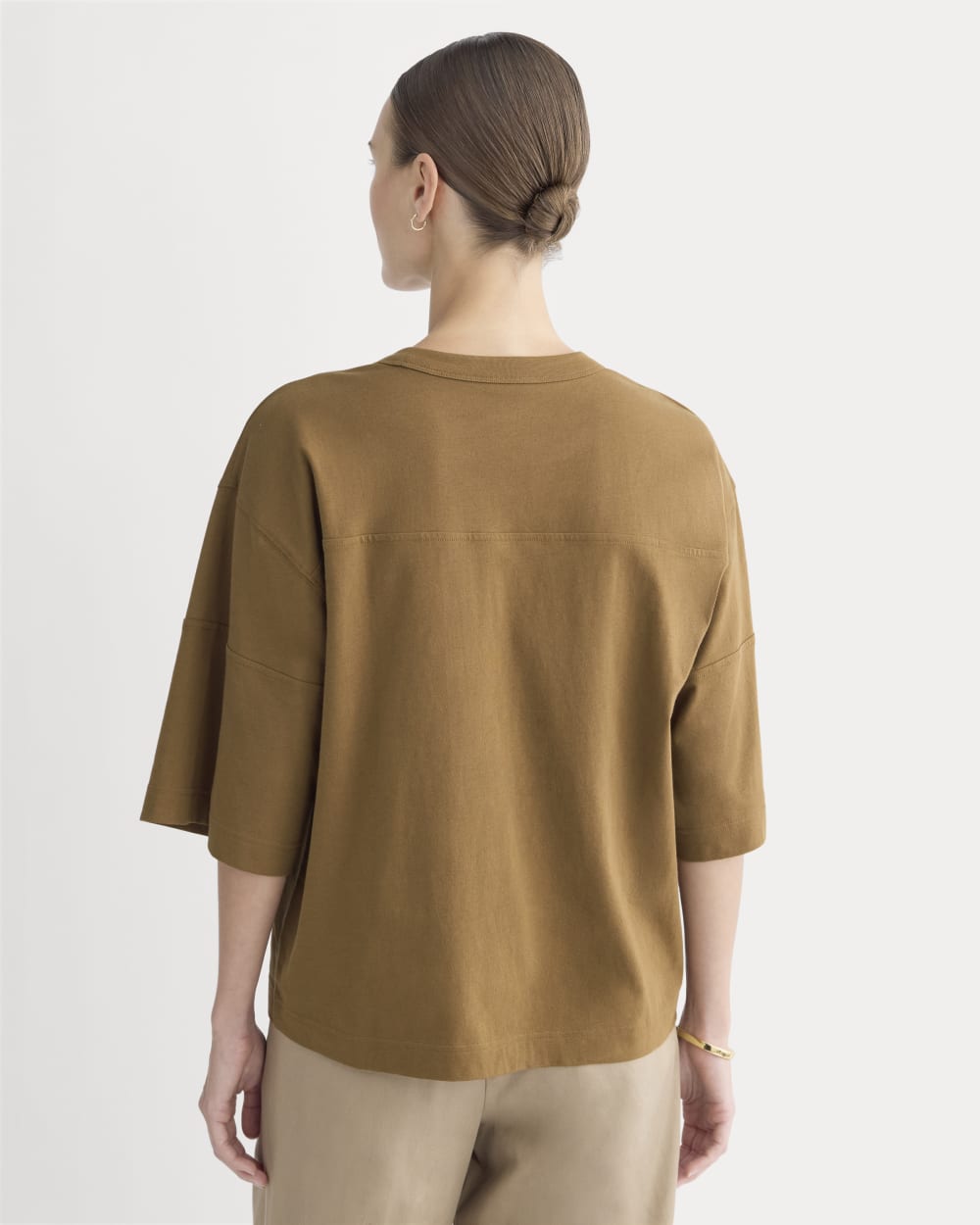 Oversized Varsity Tee in Essential Cotton | Toffee - Image 5