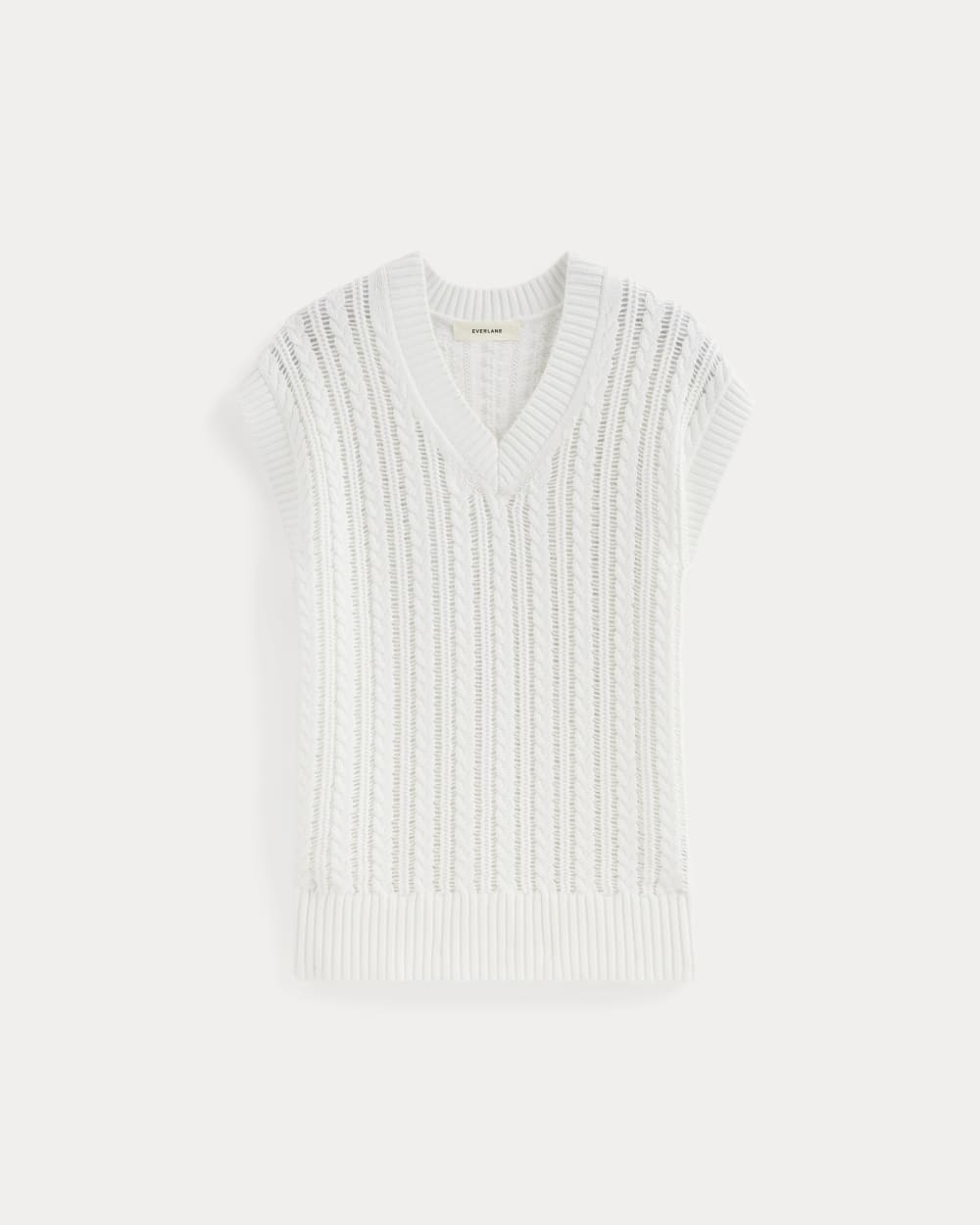 The Mesh Cable Vest in Everyday Cotton | White - Image 2