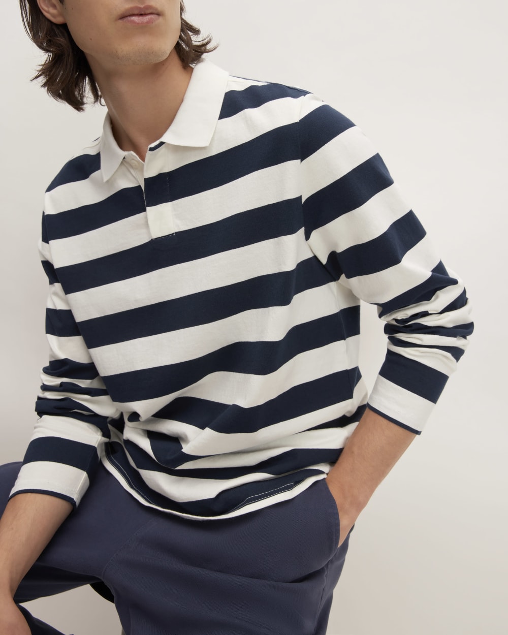 The Premium-Weight Rugby Shirt | Navy / Bone - Image 4