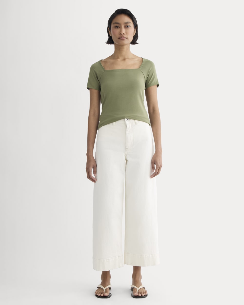 The Form Square-Neck Top | Lichen Green - Image 3