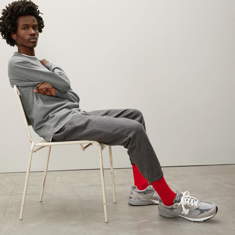 The Premium-Weight Long-Sleeve Crew | Uniform | Mid Heathered Grey - Image 4