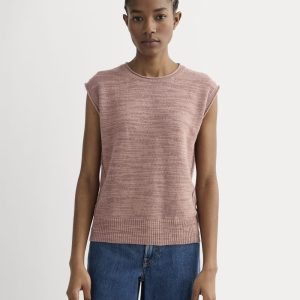 The Muscle Sweater in Cotton Linen | Rose Dusk