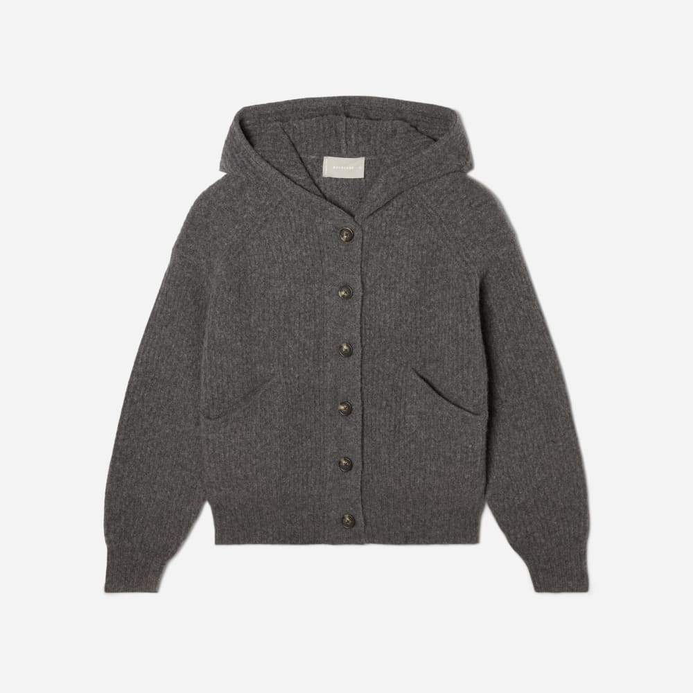 The Cozy-Stretch Hooded Cardigan | Heathered Charcoal - Image 2