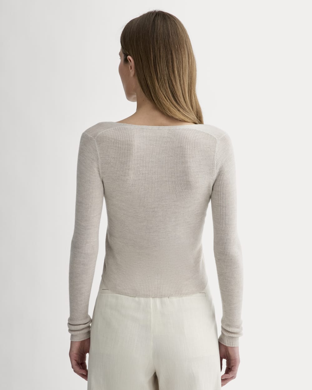 The Cardigan in Ultrasoft Merino | Heather Oatmeal - Image 5