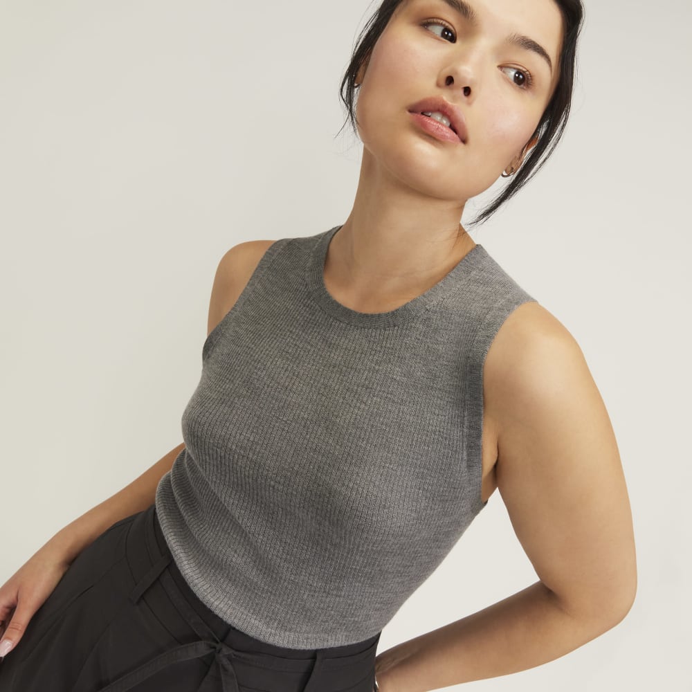 The Tank in Ultrasoft Merino | Heather Mid Grey - Image 4