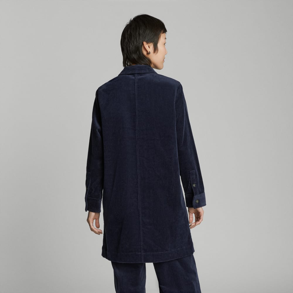 The Corduroy Long Shirt Jacket | Deep Navy - Image 3