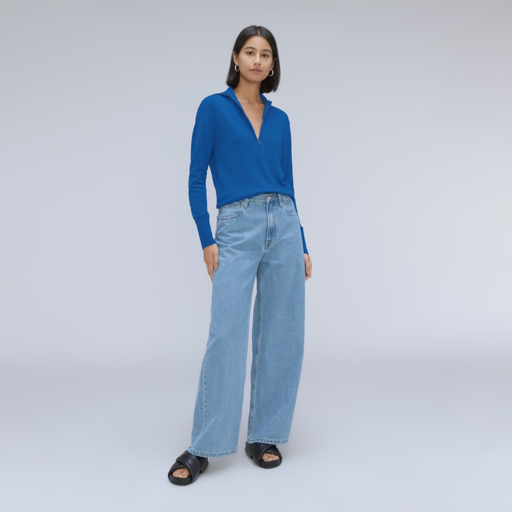 The Luxe Merino Half-Zip Sweater | Lapis Blue - Image 6