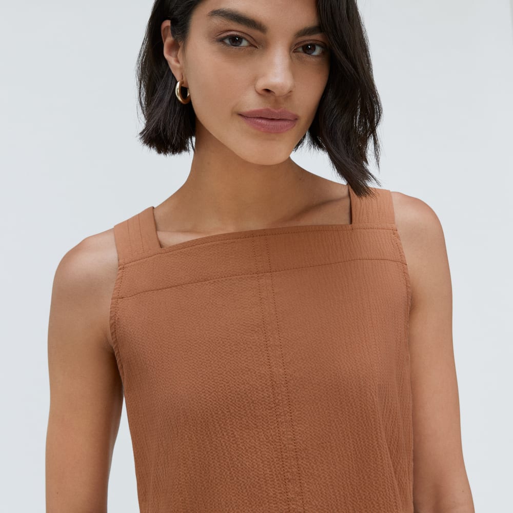 The Seersucker Midi Dress | Tawny Brown - Image 4