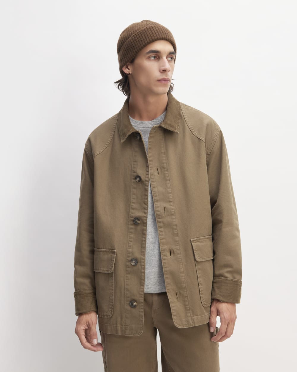 The Cashmere Fine Rib Beanie | Heather Cocoa - Image 2