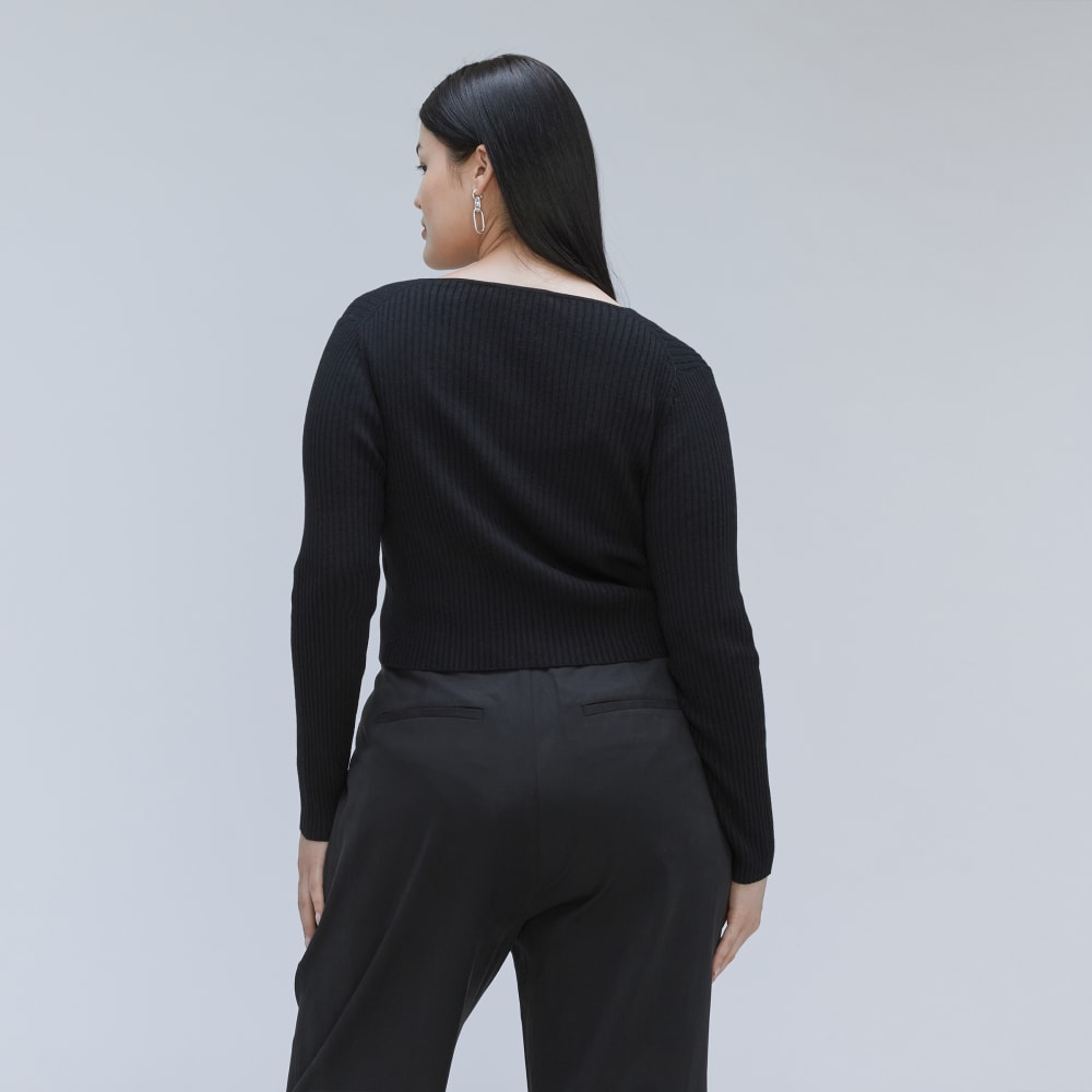 The Cotton-Merino Front-Tie Top | Black - Image 3