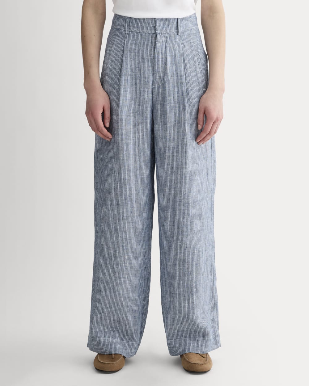 The Linen Way-High® Drape Pant | White / Blue - Image 3