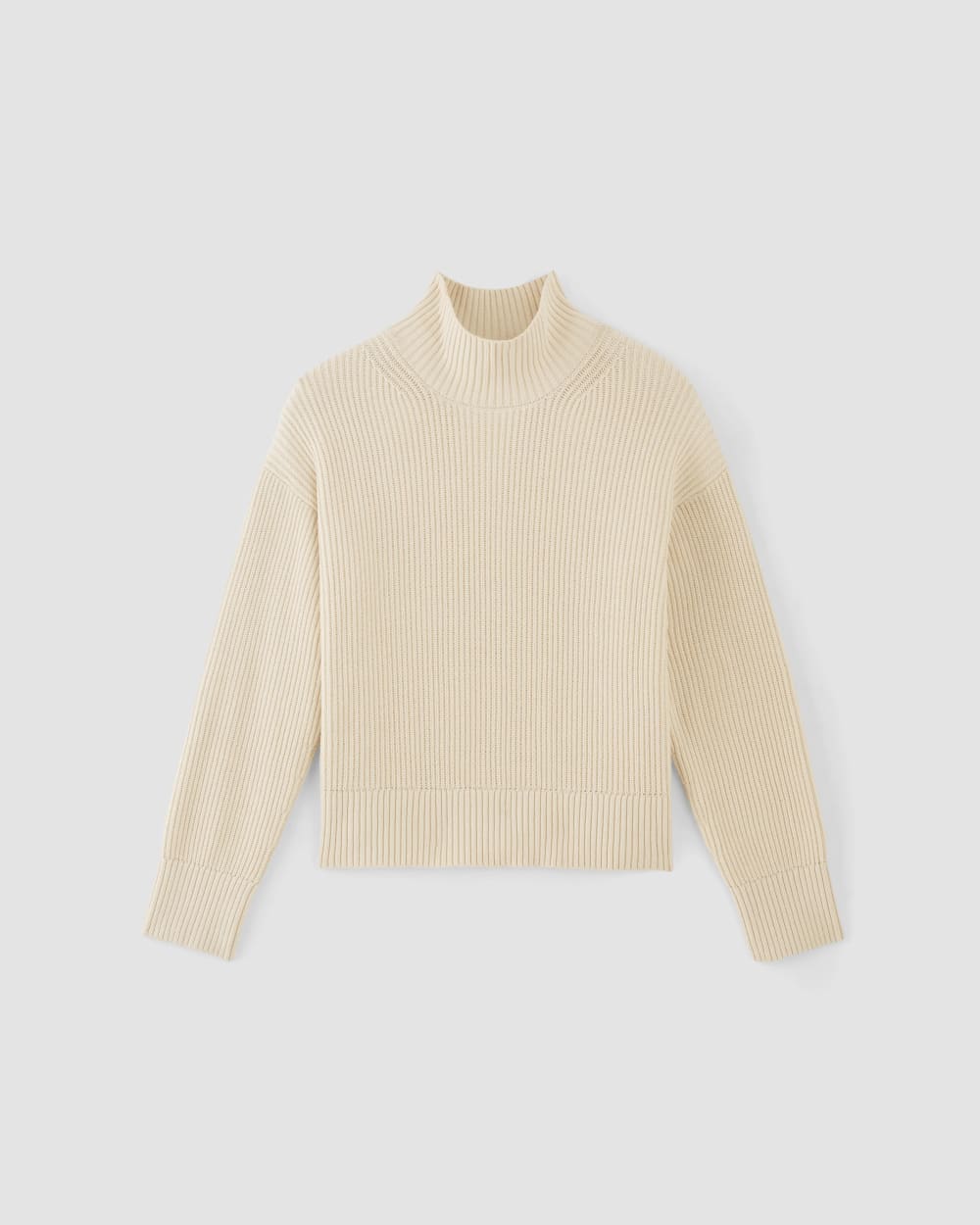 The Organic Cotton Ribbed Turtleneck | Canvas - Image 2