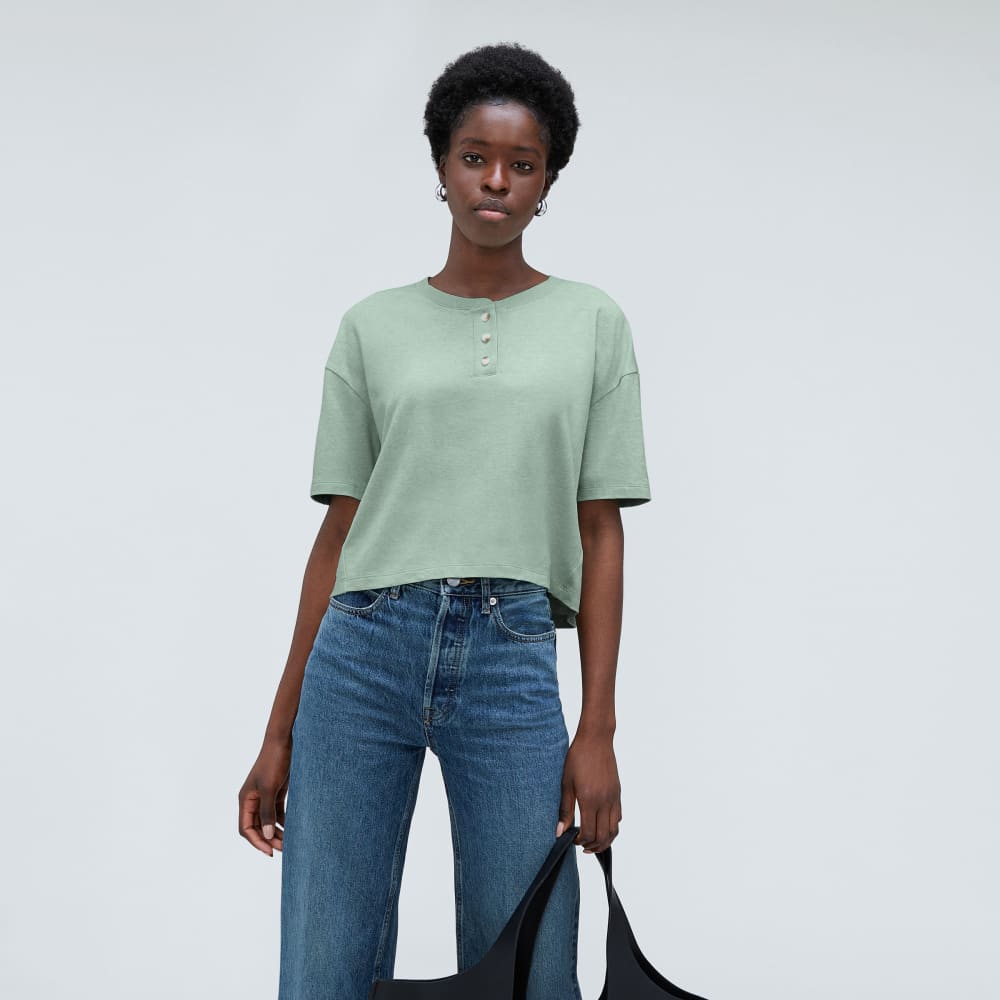 The Vintage Henley Hemp Tee | White Sage - Image 5