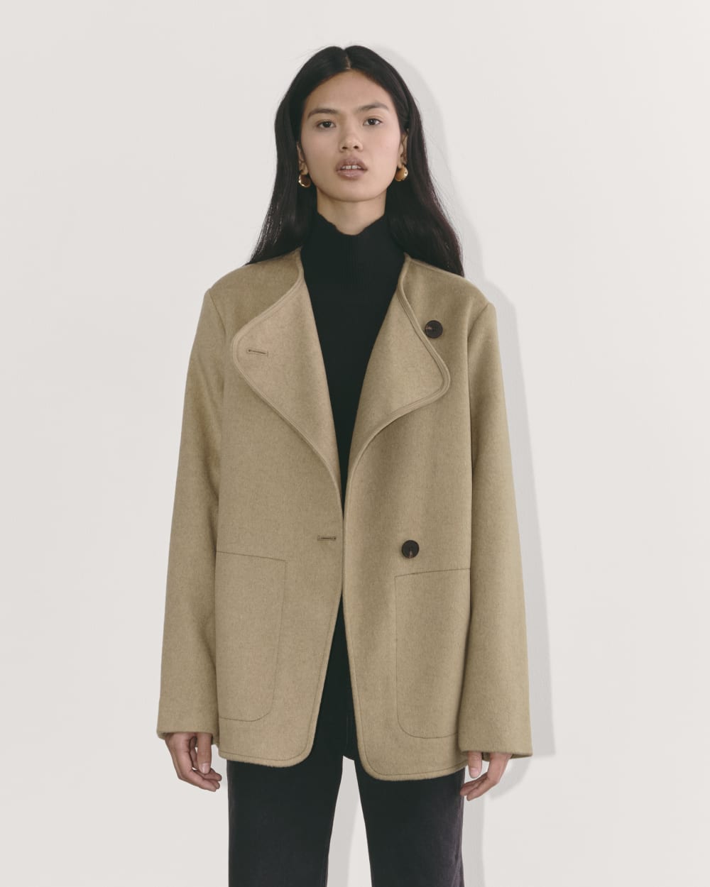 The October Coat | Dark Heathered Camel