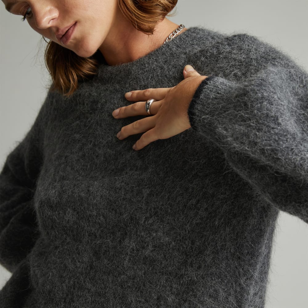 The SuperFuzz Alpaca Oversized Crew | Heathered Charcoal - Image 4