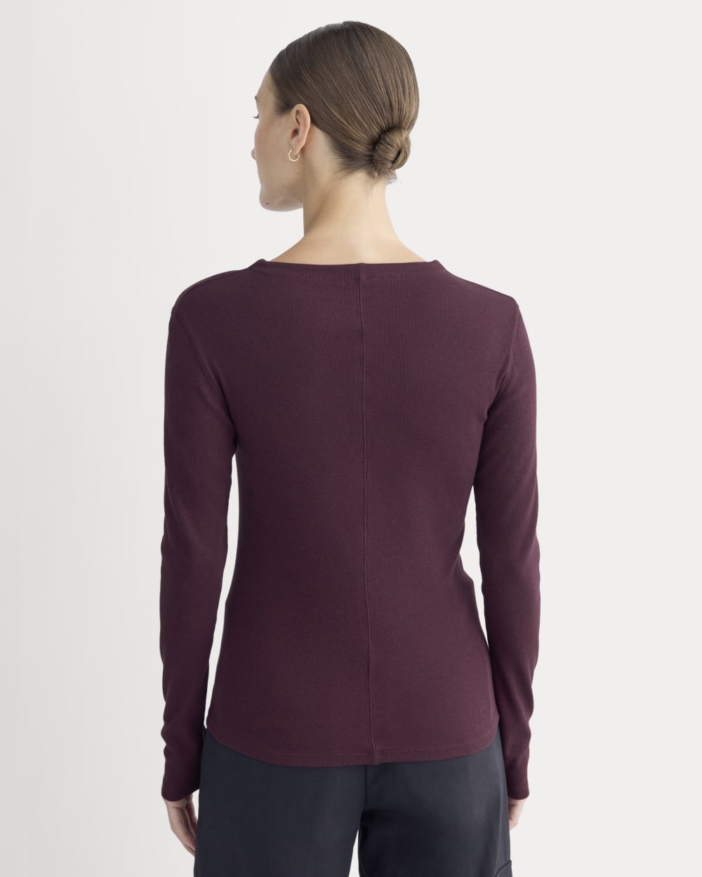 The Luxe Rib Funnel-Neck Tee | Heathered Port Royale - Image 5
