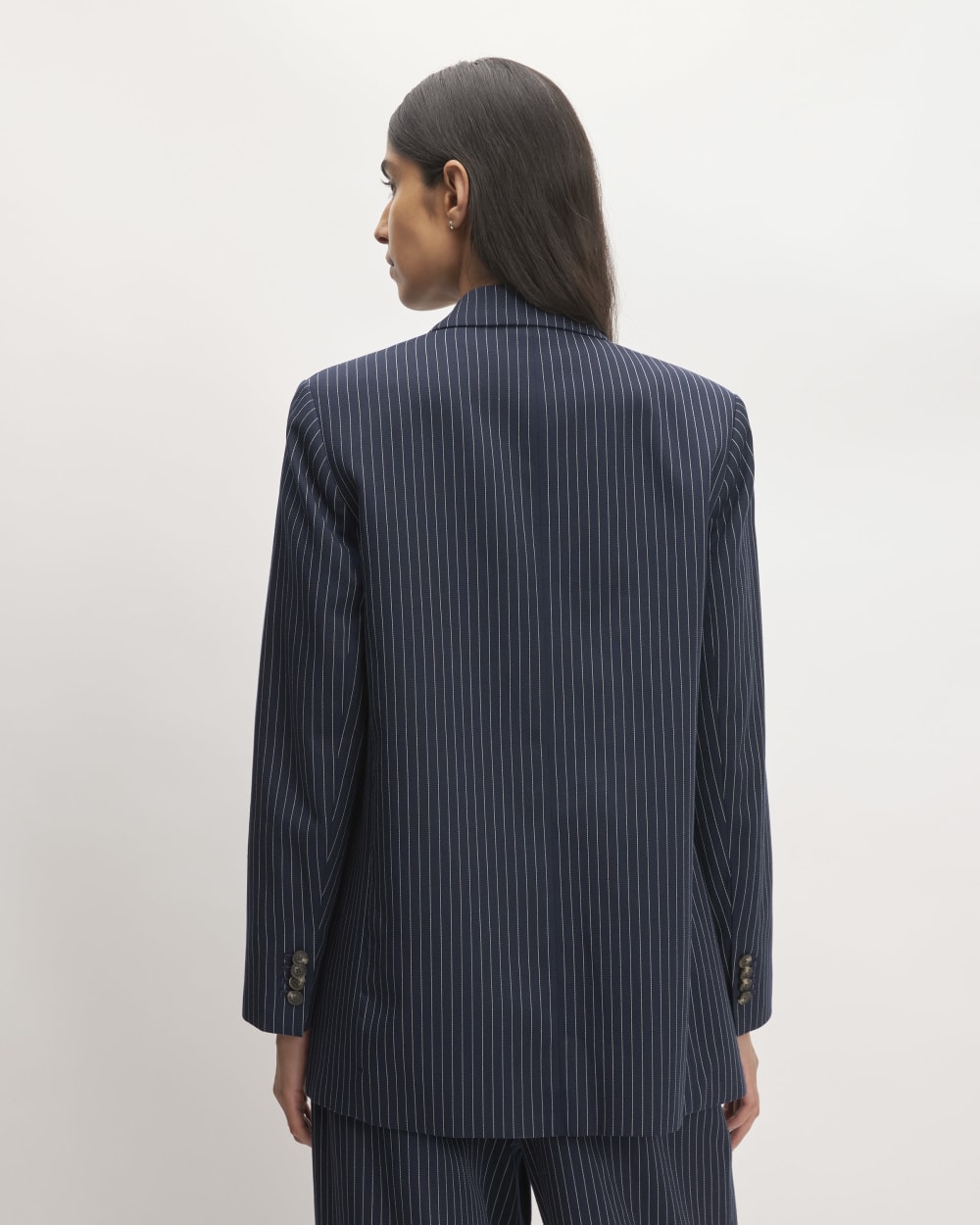 The Oversized Blazer in Buttersmooth | Navy / Bone - Image 6