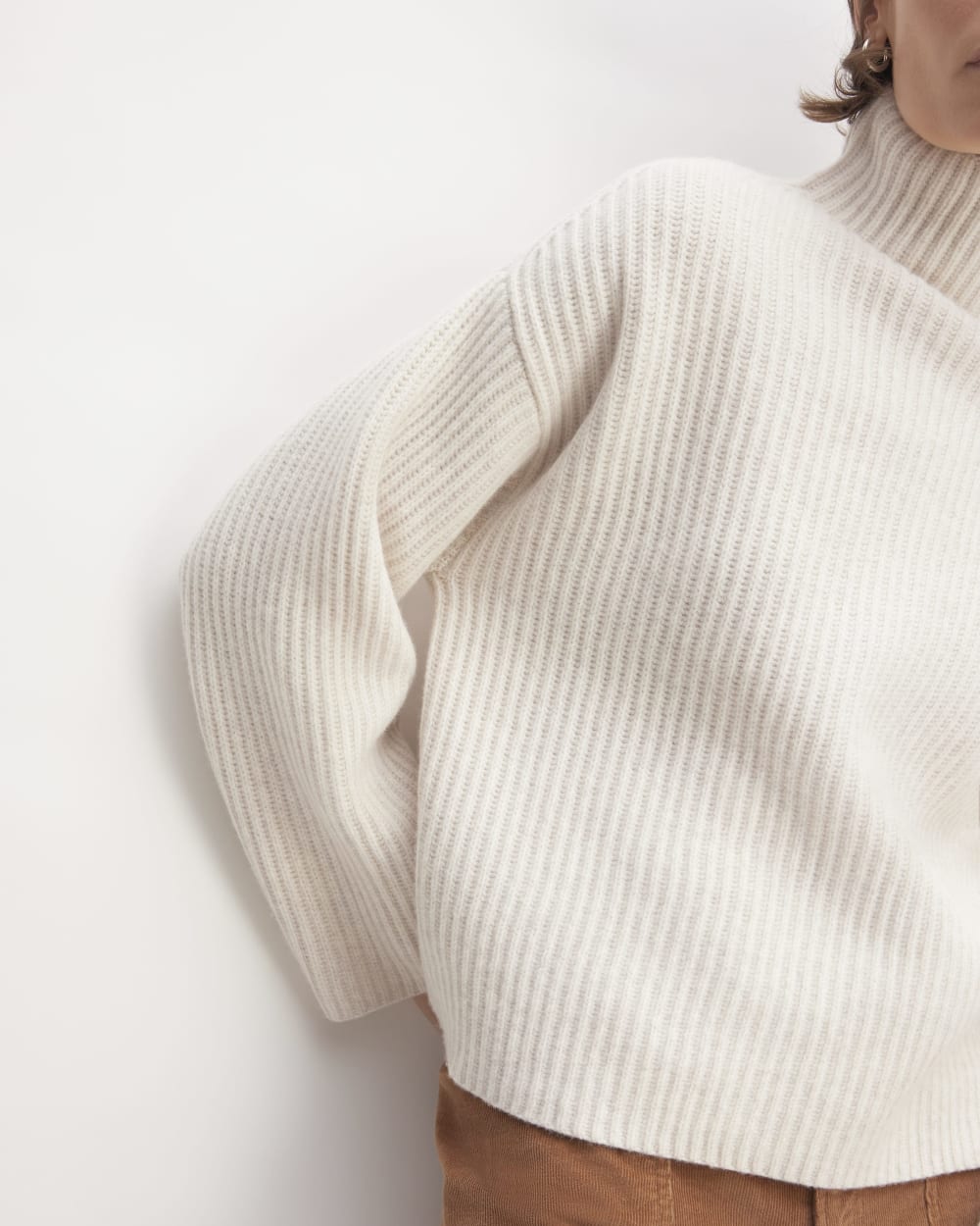 The Felted Merino Funnel-Neck Pullover | Heathered Oat - Image 5