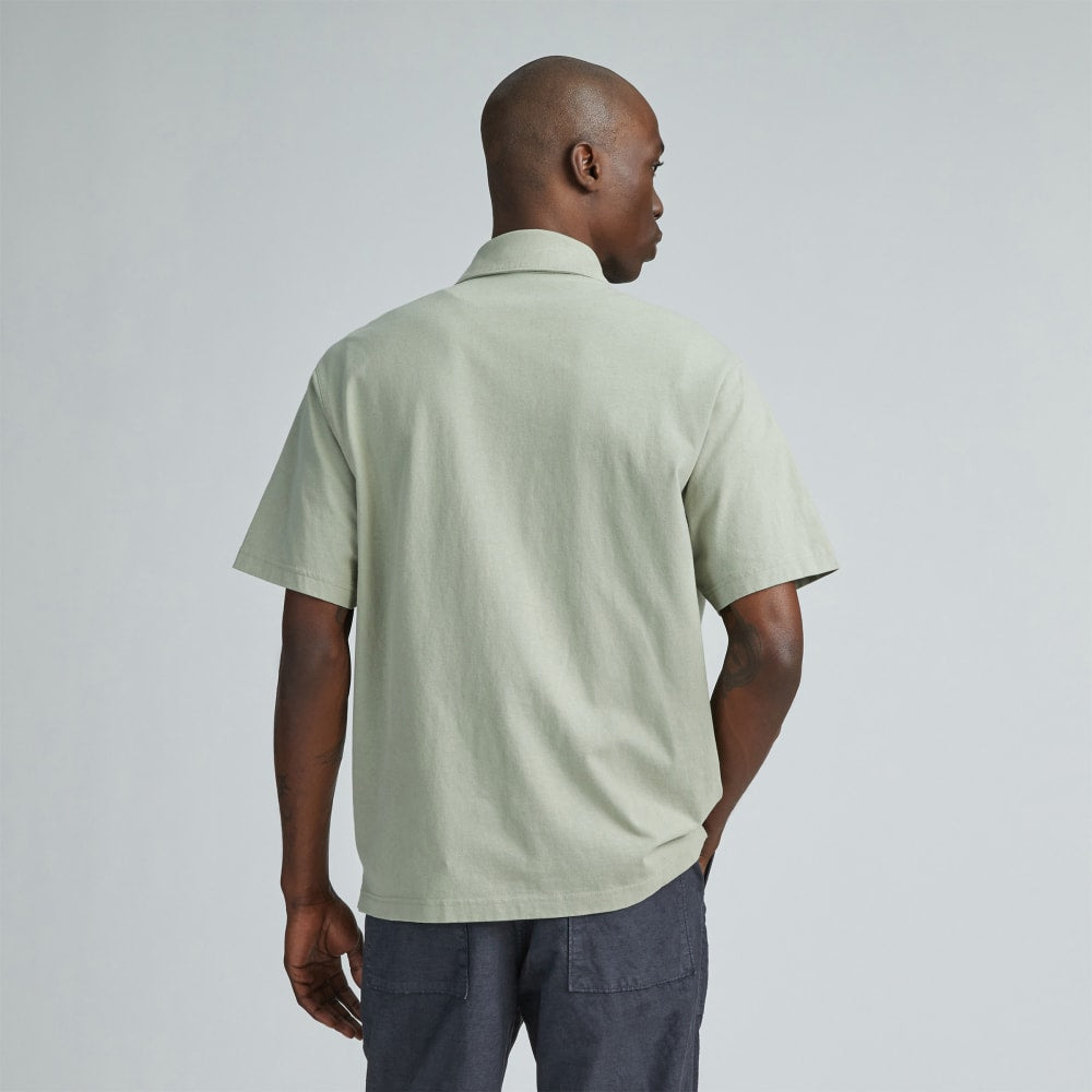 The Premium Weight Relaxed Polo | Seagrass - Image 3