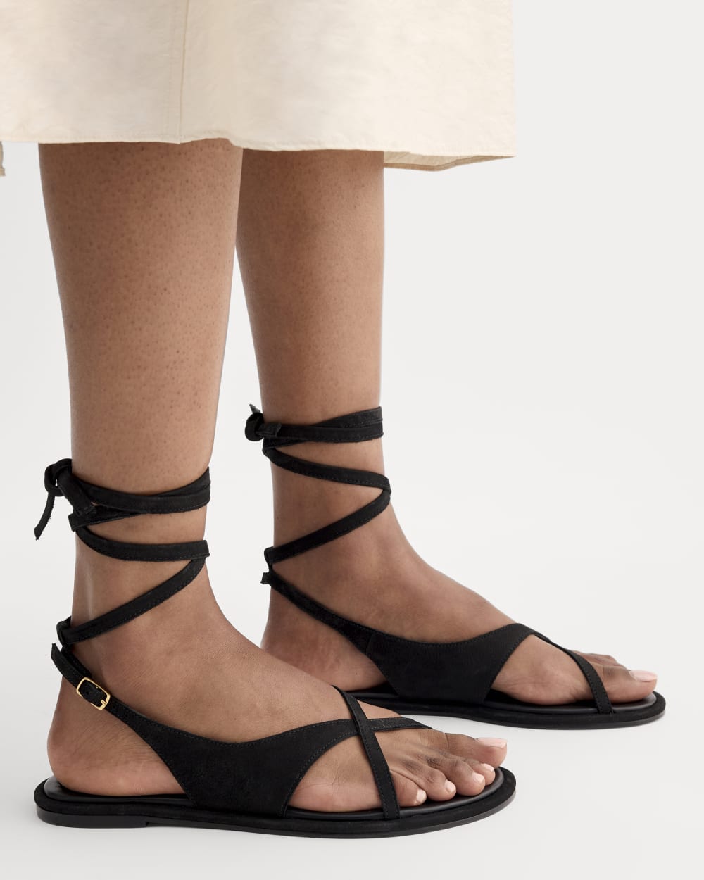 The Leather Crisscross Sandal | Black - Image 8