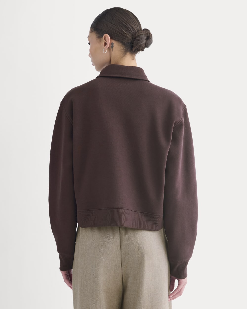 Luxe Fleece Zip Polo | Dark Chocolate - Image 5