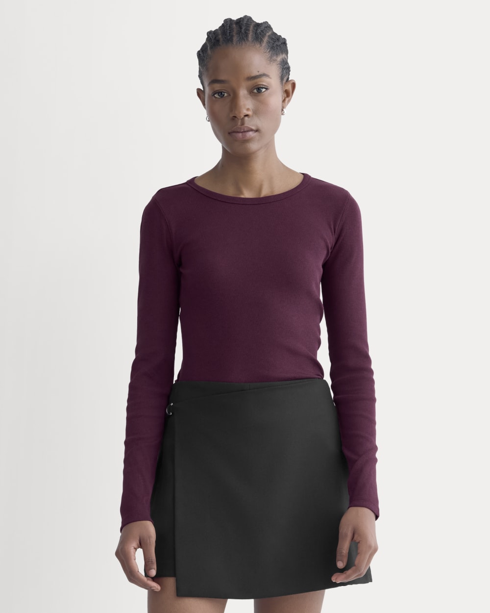 The Luxe Rib Long-Sleeve Crew | Heathered Port Royale