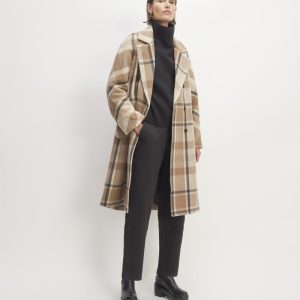 The Italian ReWool? Long Peacoat | Heathered Charcoal / Cornstalk / Toasted Coconut / Biscotti