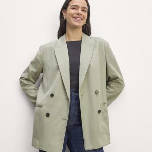 The Double-Breasted Blazer in Buttersmooth | Seagrass