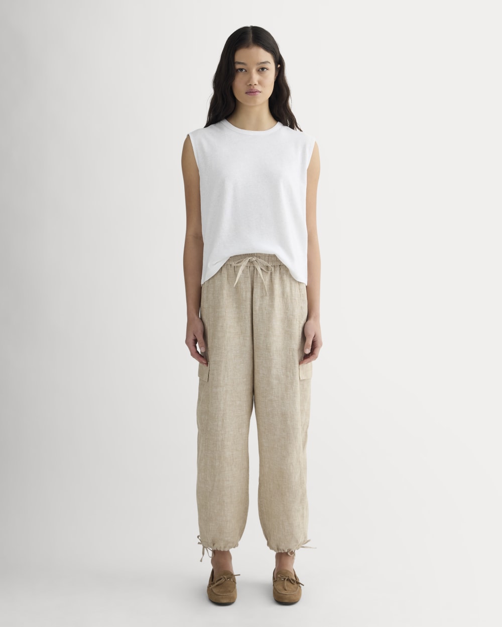 The Cargo Curve Pant in Linen | Cornstalk Chambray