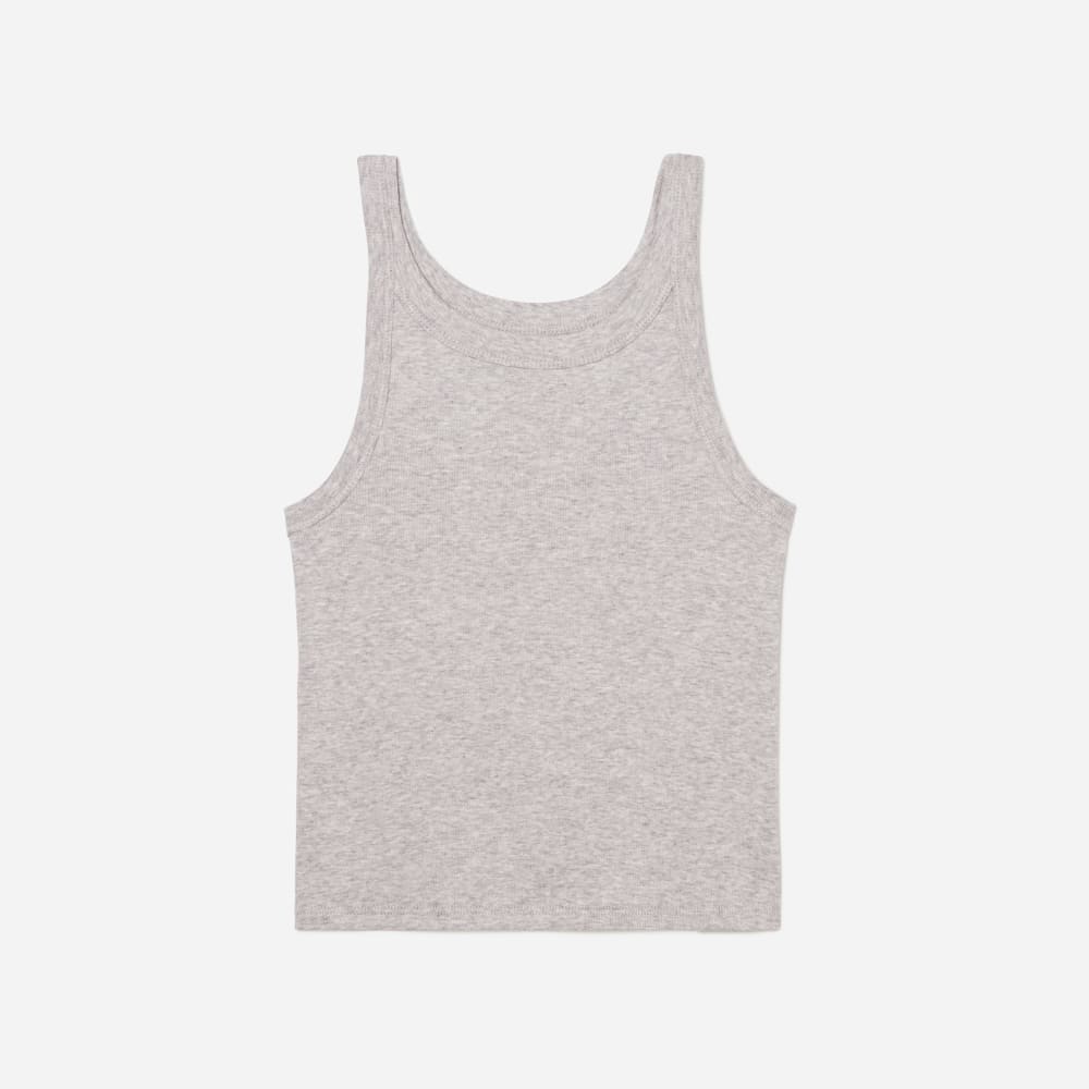 The Pima Micro-Rib Short Tank | Heathered Grey