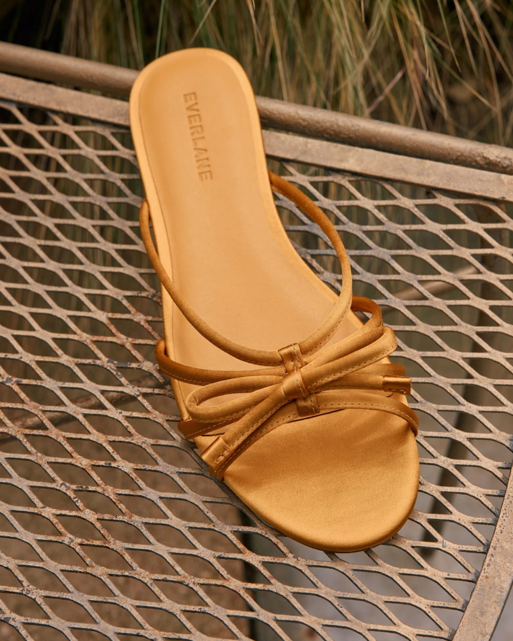 The Bow Sandal | Golden Sun Satin - Image 8