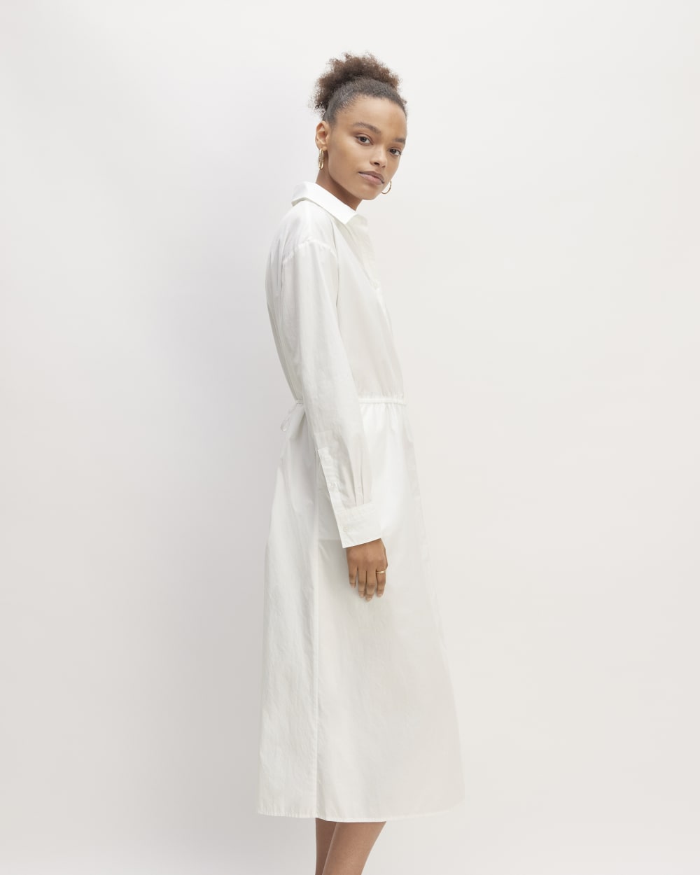 The Supima? Cotton Midi Shirt Dress | White - Image 5