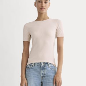 The Luxe Rib Crew | Soft Rose