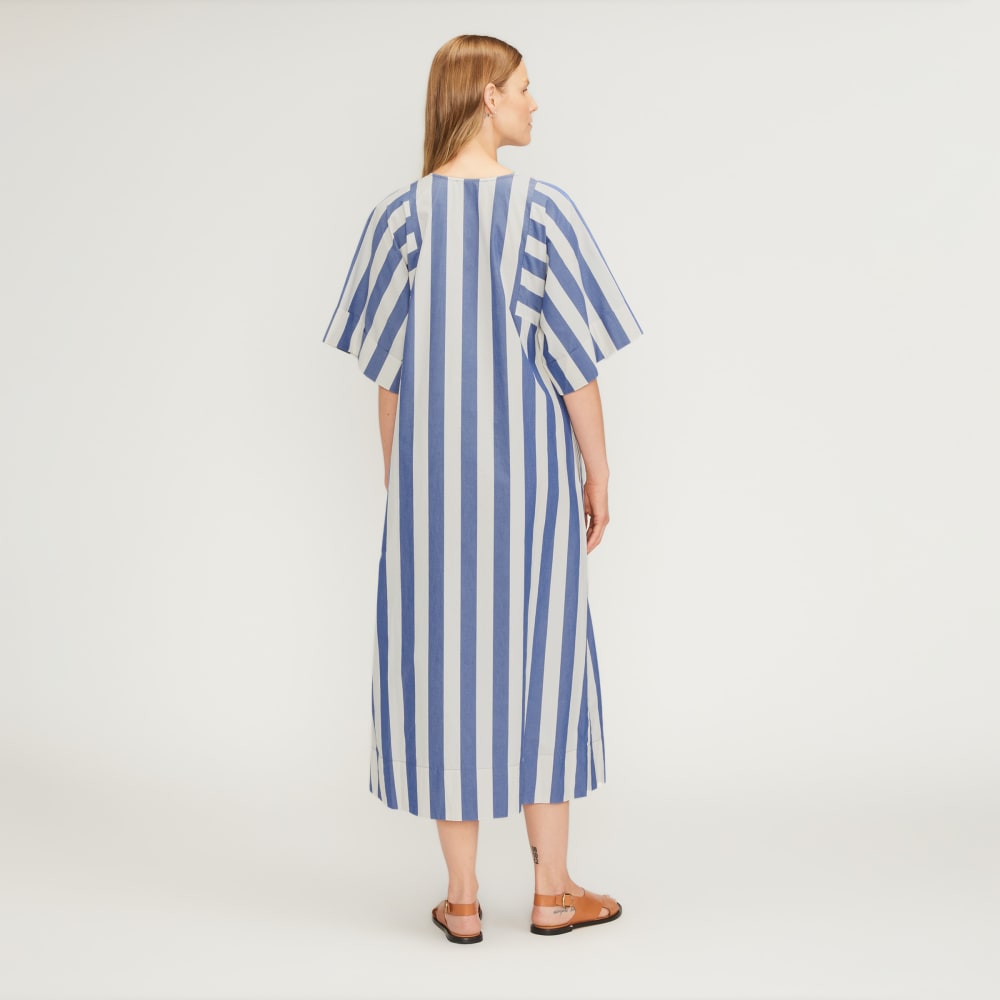 The Poplin Caftan Dress | Mazarine Blue / Bone - Image 6