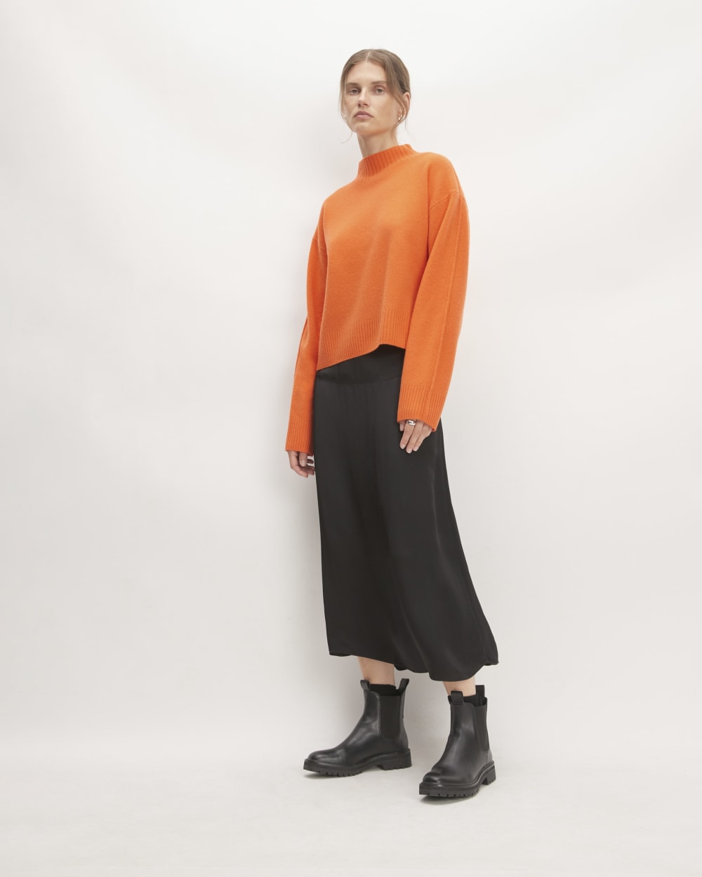 The Good Merino Wool Mockneck Sweater | Orange - Image 3