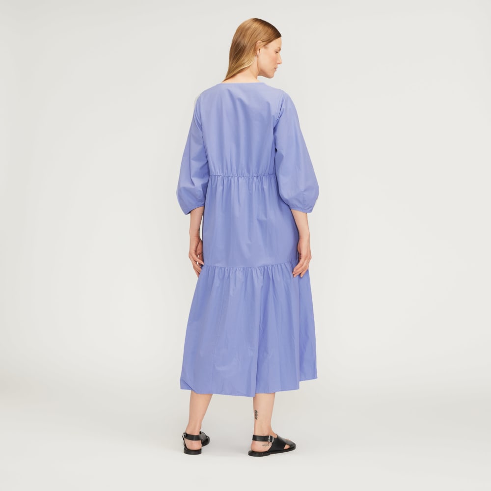 The Poplin Tiered Dress | Cornflower Blue - Image 3