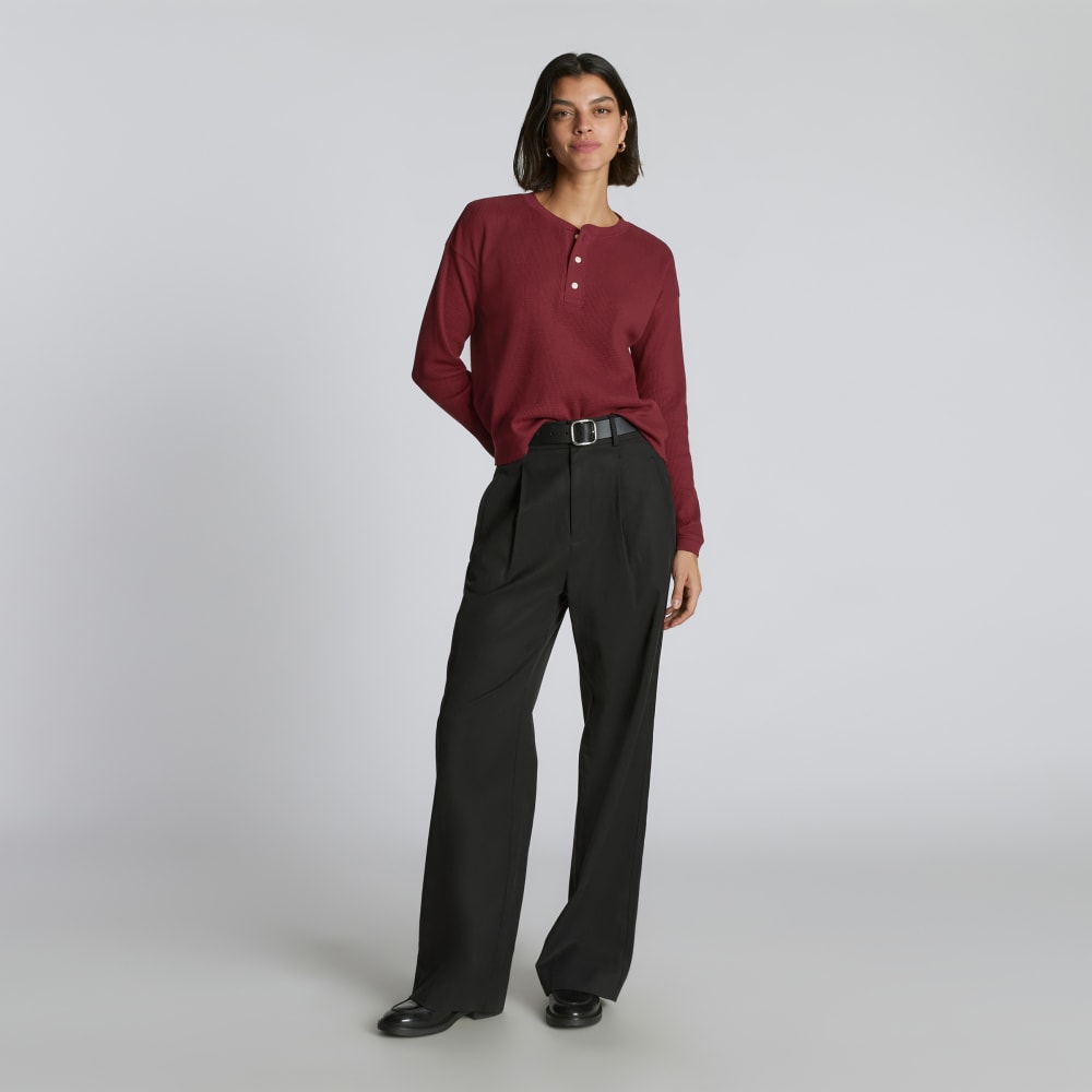 The Organic Cotton Waffle Henley | Brandy - Image 5