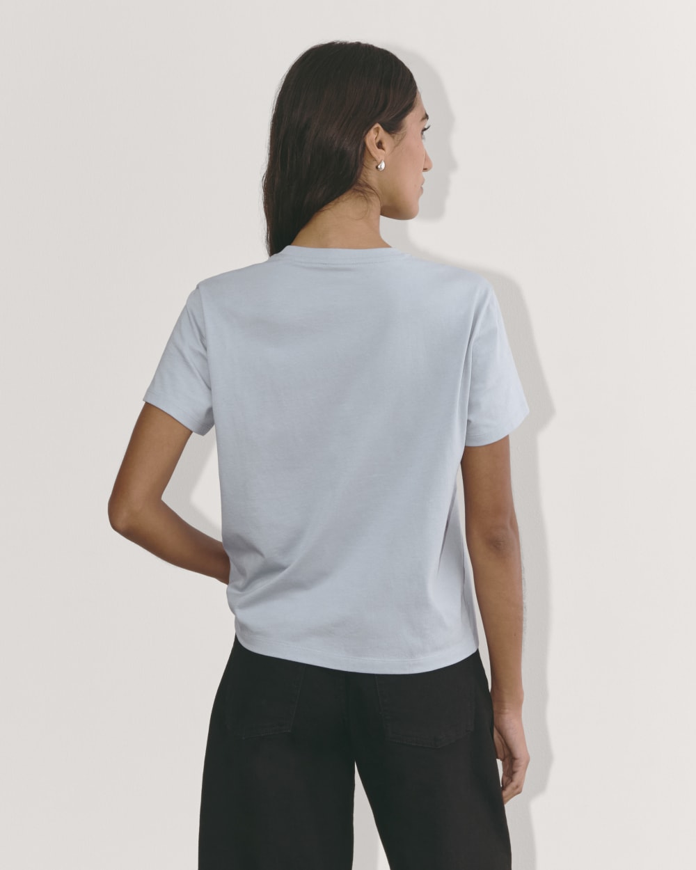 The Box-Cut Tee in Essential Cotton | Blue Slate | No Pocket - Image 5